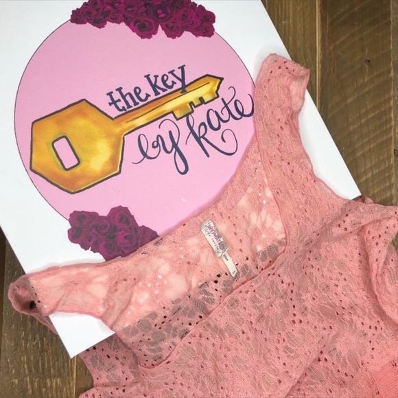 Free People Lace Sleeveless Pink Festival Top - Picture 5 of 5